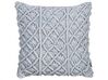 Lot de 2 coussins en coton bleu en macramé 45 x 40 cm GOREME_800982