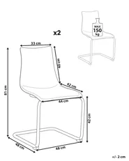 Set of 2 Dining Chairs MARSHALL Transparent_984883