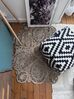 Pouf in lana nera/bianca 56 x 56 cm KNIDOS_835902