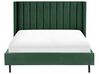 Łóżko welurowe 140 x 200 cm zielone VILLETTE_832663