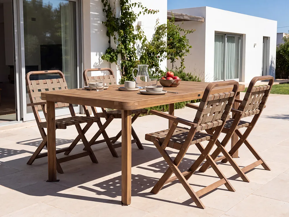 Tavolo da pranzo per 6 persone RONCELLO 180 cm 90 cm Legno d'acacia Marrone_1156006
