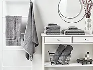 Conjunto de 9 toallas MITIARO Felpa de algodón Gris_1183671