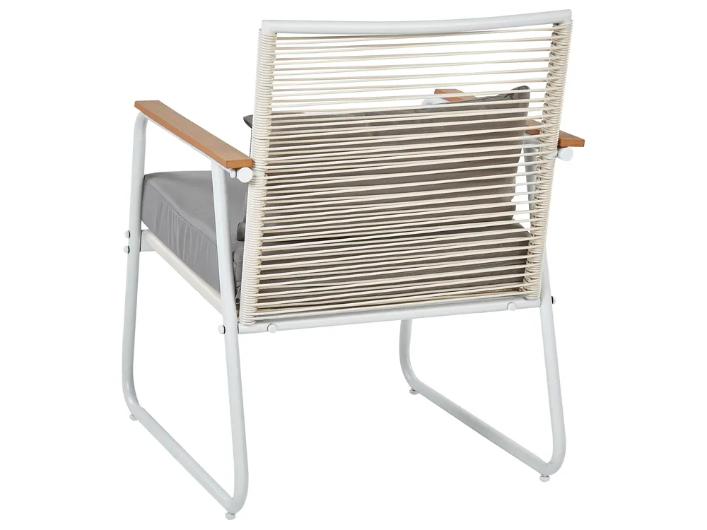 Set da giardino con tavolo 4 posti POMONTE Metallo Bianco_919646