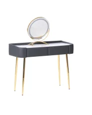 Dressing Table with Mirror and Stool SURIN LED Grey_1136231