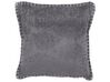 Cuscino cotone e viscosa motivo in rilievo grigio scuro 45 x 45 cm MELUR_755873