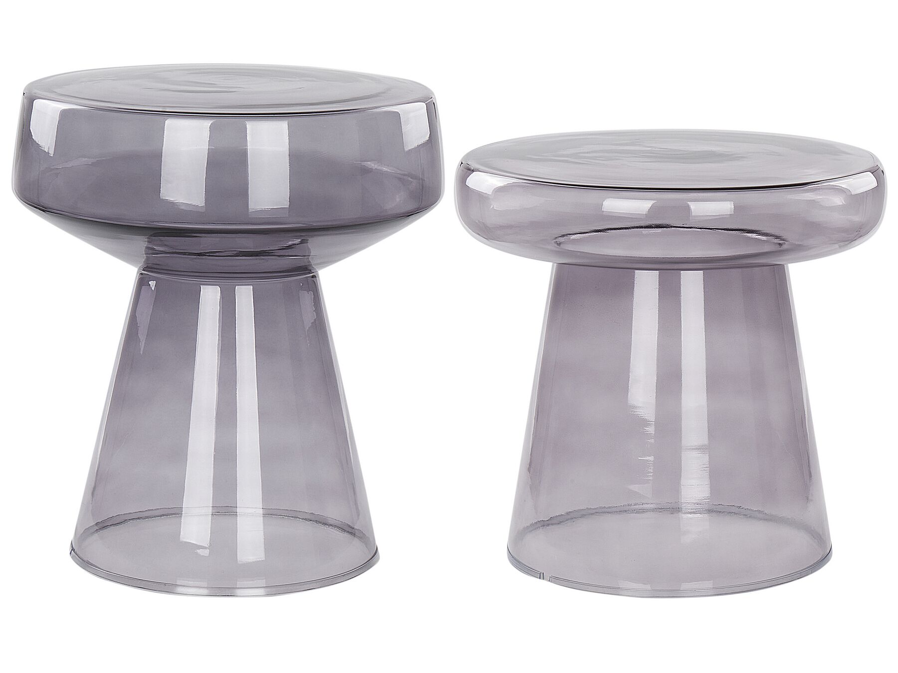 Set of 2 Glass Side Tables Grey LAGUNA/CALDERA_883269