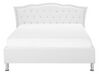 Bílá kožená postel s úložištěm Chesterfield 140x200 cm METZ_676810