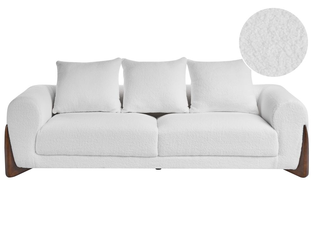 Sofa 3 Seater VINLIDEN Boucle White