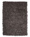 Hnědý shaggy kožený koberec 160x230 cm MUT_846573