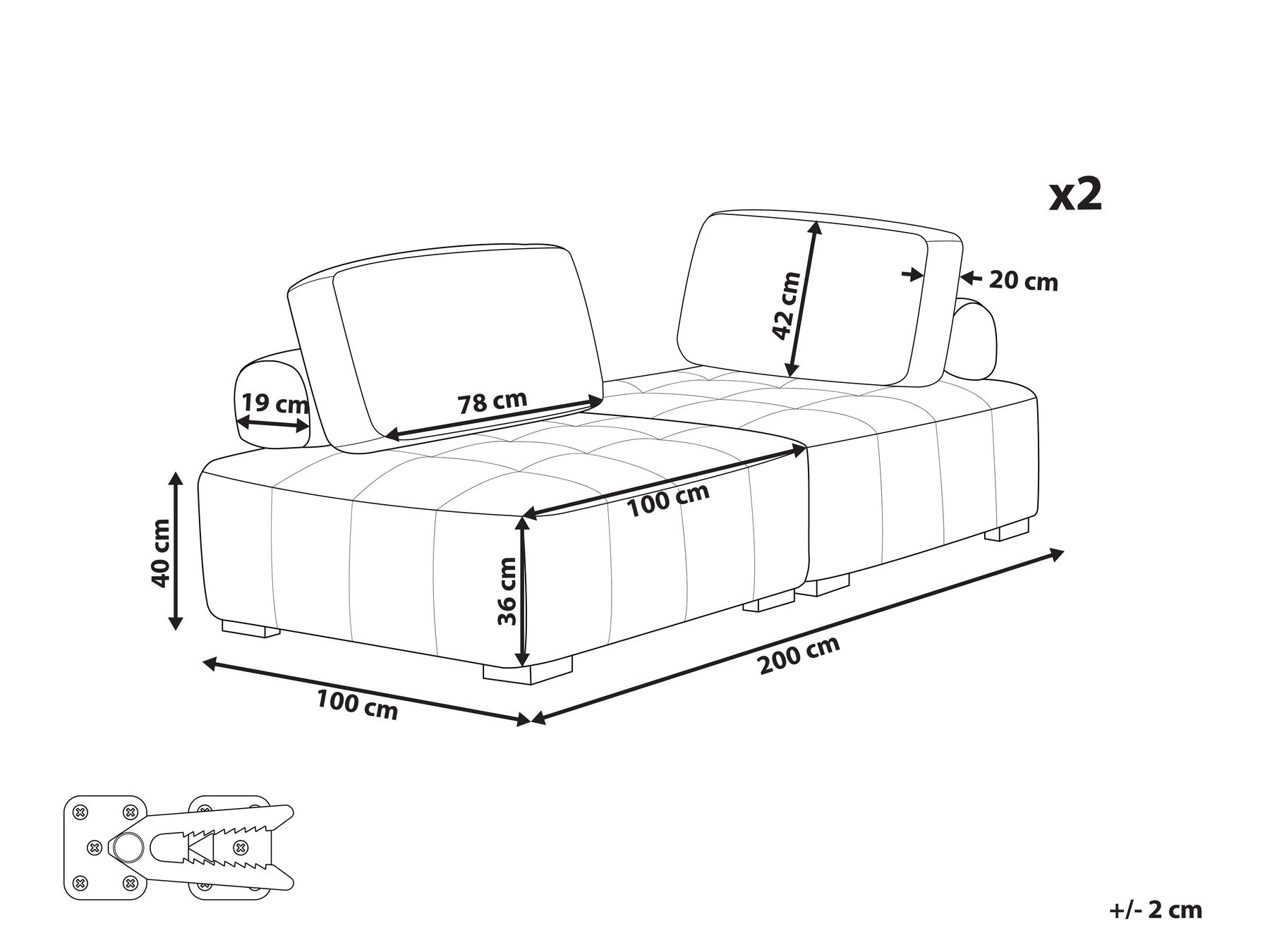 Modular Fabric Sofa Set Grey TIBRO_825918 Modular Fabric Sofa Set Grey TIBRO_825918