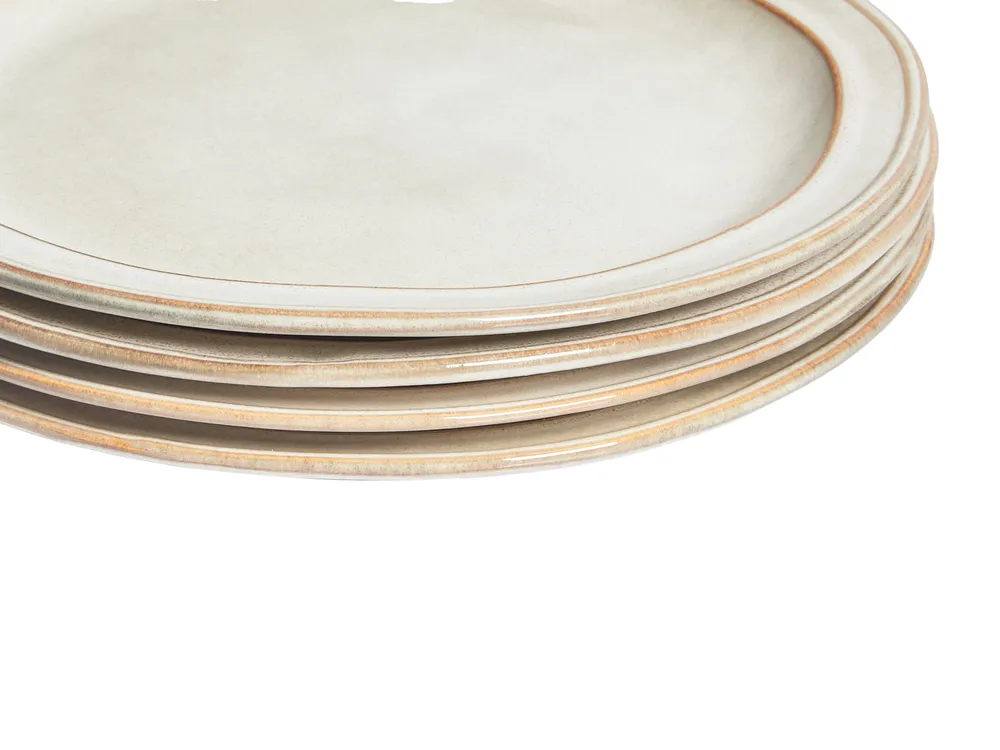 Set of 12 Dinnerware CHIVES Stoneware Light Beige_956465