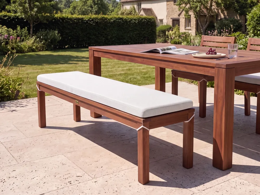 Bench Seat Pad Cushion TUSCANIA 157 x 34 cm Off-White_1133305