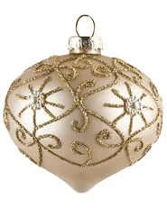 Set of 35 Baubles ICEDROP Glass Blue/ Gold_1028535