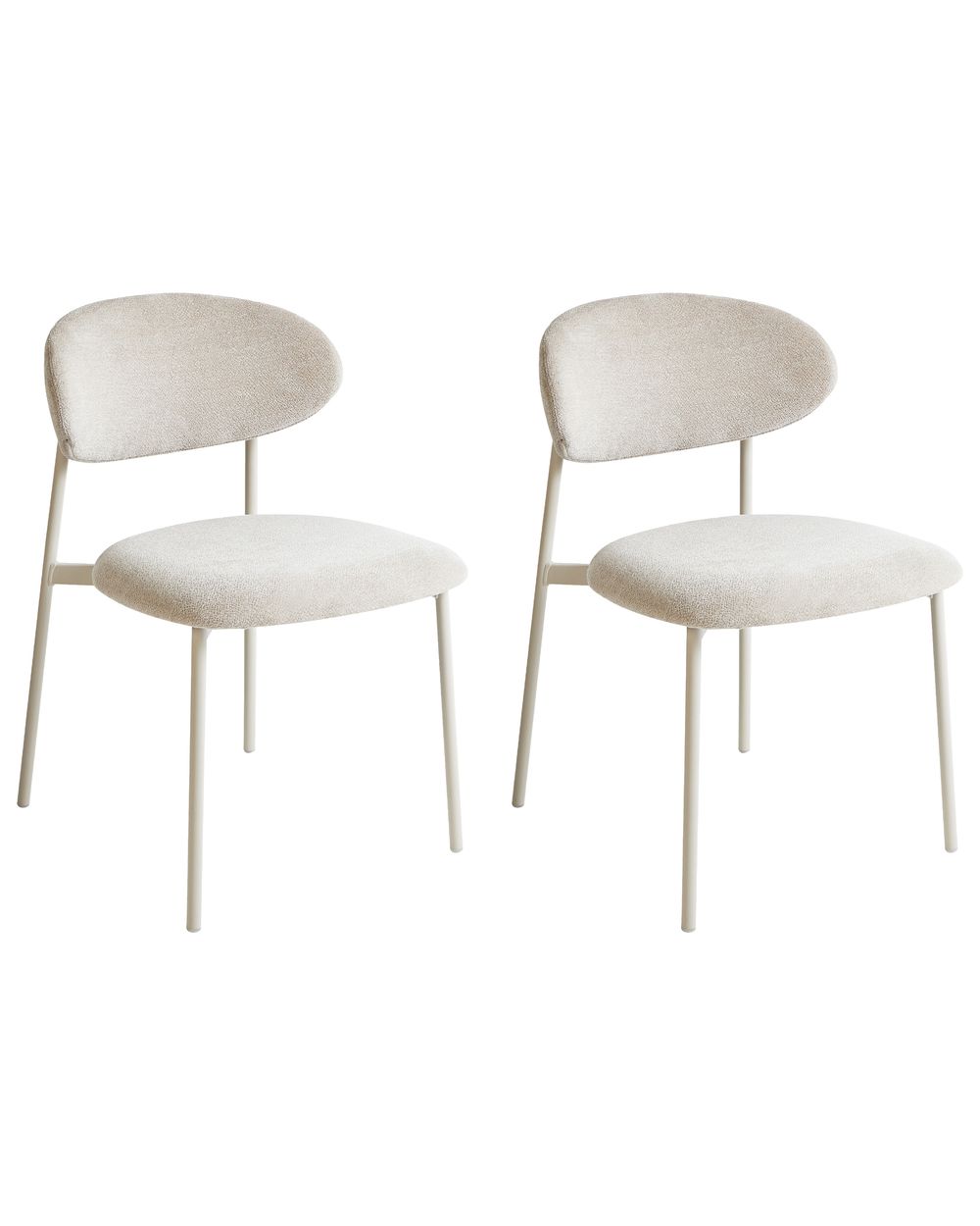 Set di 2 sedie da pranzo COWLEY Ciniglia Beige chiaro