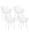 Set of 4 Garden Chairs PESARO White