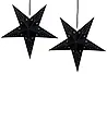 Conjunto de 2 decoraciones colgantes LED MOTTI 60 cm Estrella Negro