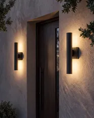 Zestaw 2 kinkietów zewnętrznych LED KOROS Czarny_1099975