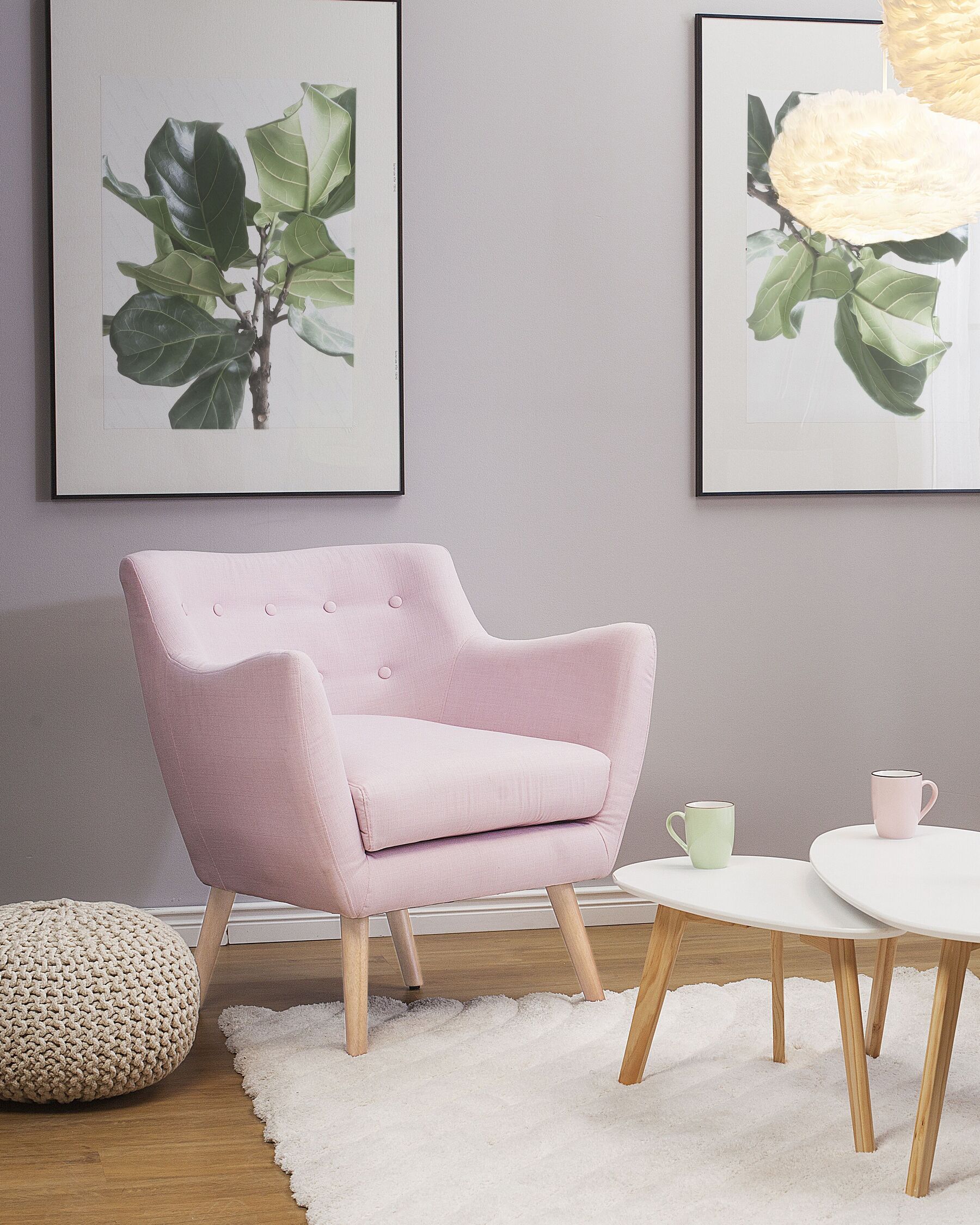 Fabric Armchair Pink DRAMMEN_690035