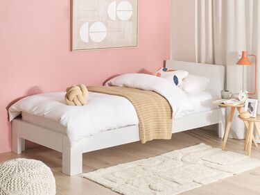 Wooden EU Single Size Bed White ROYAN