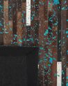 Tappeto in pelle marrone/blu 140 x 200 cm KISIR_764716