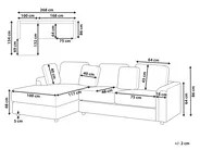Corner Sofa 4 Seater KOHLO Fabric Light Beige Right Hand_944976