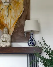 Table Lamp CARMEN Porcelain White/ Blue_977666