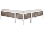 Garden Corner Sofa with Table 4 Seater BORELLO Metal Beige Left Hand_803154