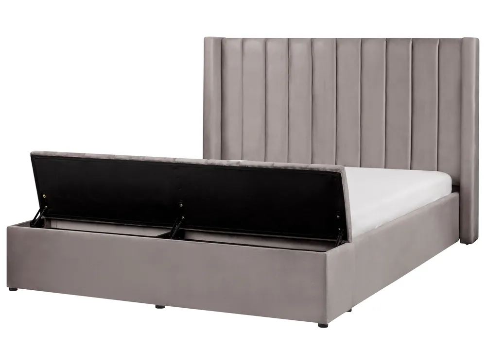 Bed with Storage Bench Velvet NOYERS 160 x 200 cm (EU King Size