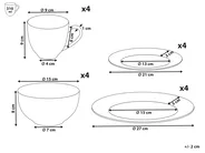 Set of 16 Dinnerware COWSLIP Porcelain White_957306