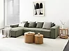 Corner Sofa LUNGO Corduroy Green Right Hand