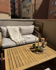 Gartensofa mit Tisch 2-Sitzer SUMBA Akazienholz Hellbraun_1158650