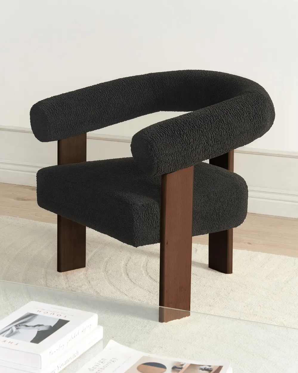 Armchair ILBRO Boucle Black/ Dark Brown_984765