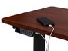 Electric Adjustable Right Corner Desk 160 x 59 cm Black and Dark Wood DESTINES _927835