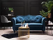 Sofa 2 Seater SKIEN II Velvet Navy Blue_1161551