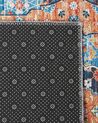 Teppich blau / orange 80 x 300 cm orientalisches Muster Kurzflor MIDALAM_831398