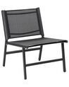 Krzesło ogrodowe z podnóżkiem czarne MARCEDDI_897083