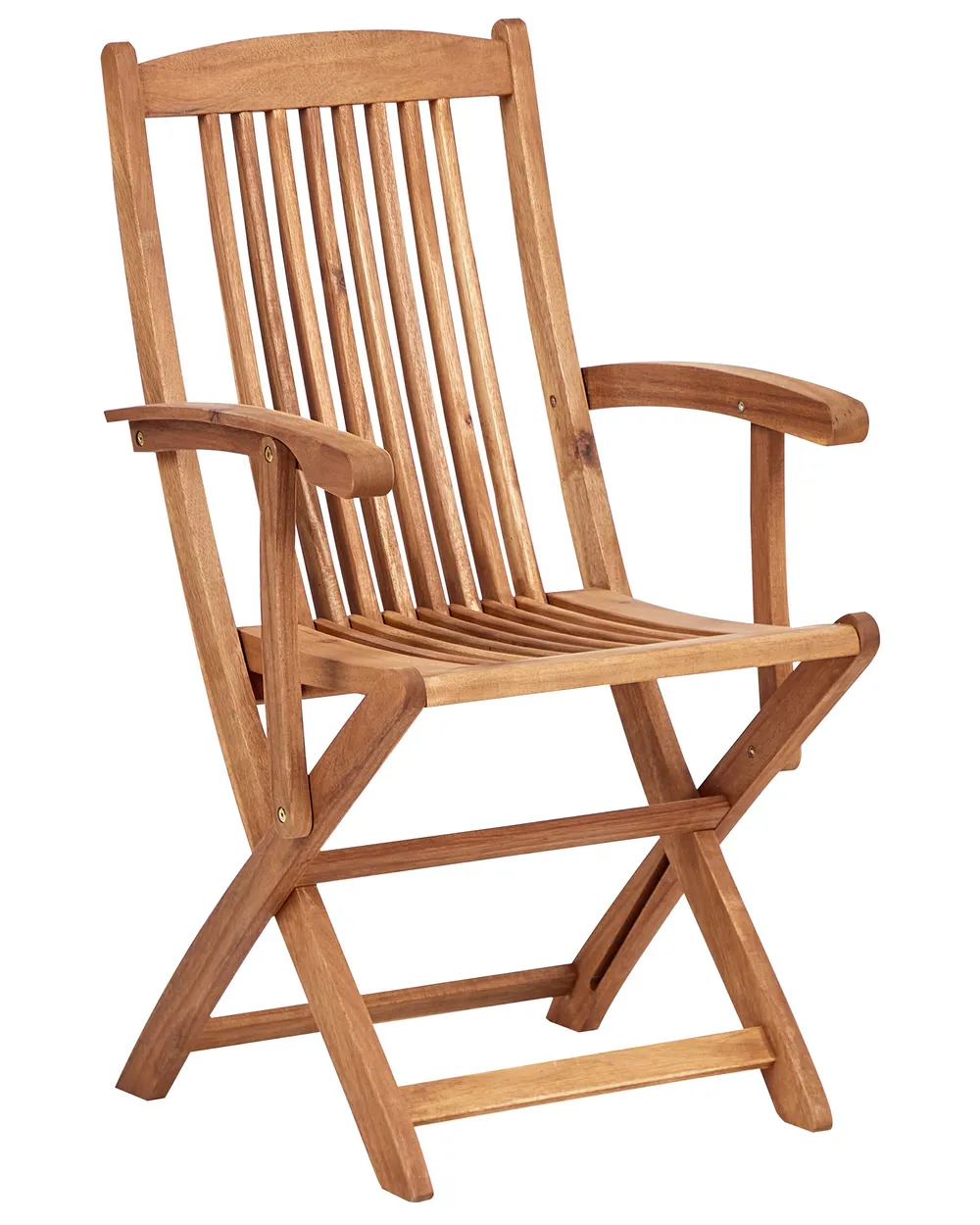 Set of 2 Garden Chairs with Cushions MAUI PREMIUM Acacia Wood Light Beige_990907
