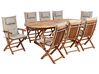 8 Seater Acacia Wood Garden Dining Set Taupe Cushions MAUI II_926691