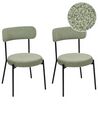 Set of 2 Dining Boucle Chairs Light Green ALLISON_929053