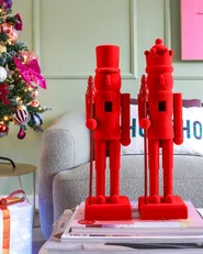 Set of 2 Figurines FLATEY 40 cm Nutcracker Red_1036261