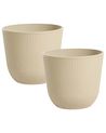 Lot de 2 pots de fleurs DRABA 44 cm Beige