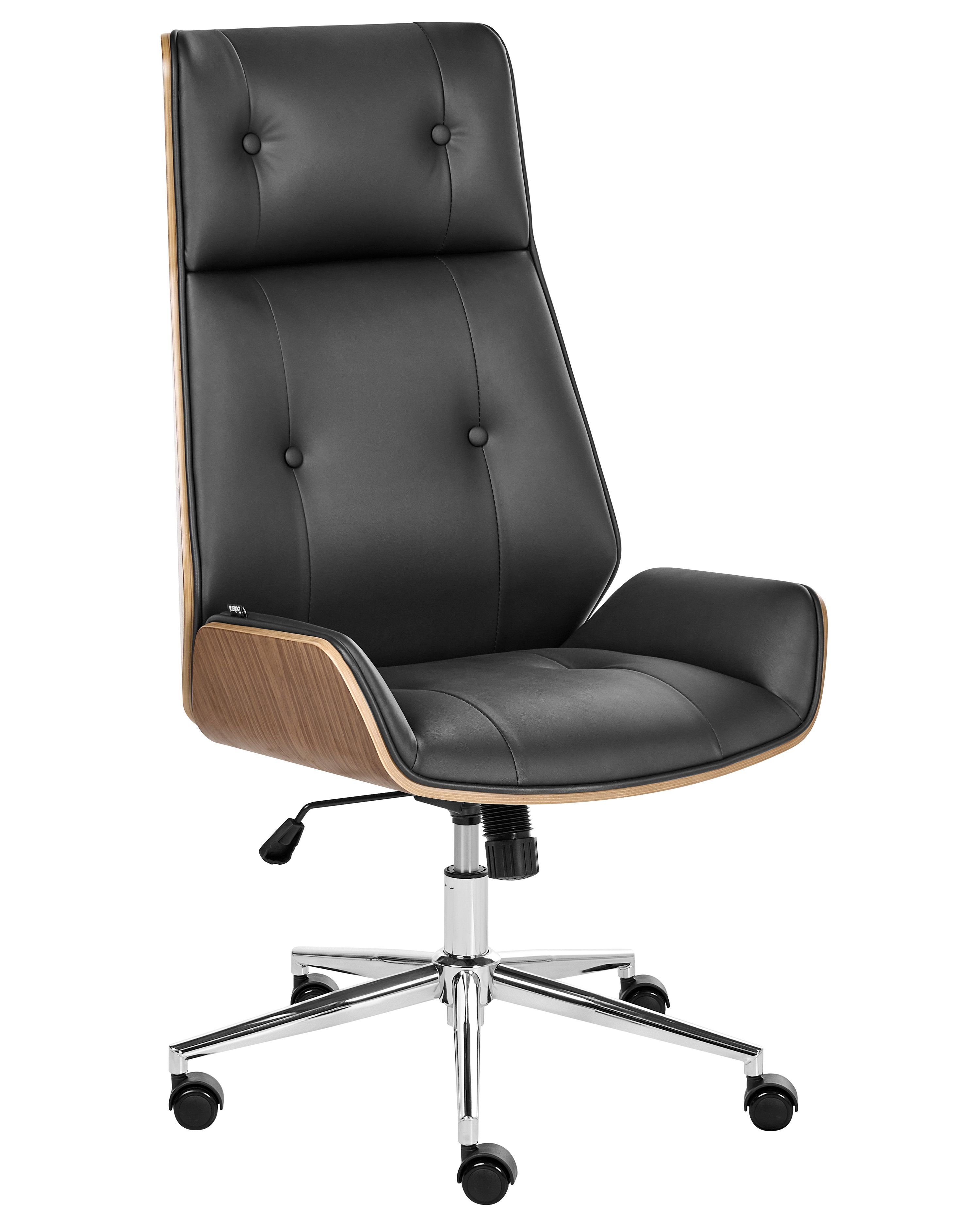 Office Chair PLIORA Faux Leather Black - Beliani.hu
