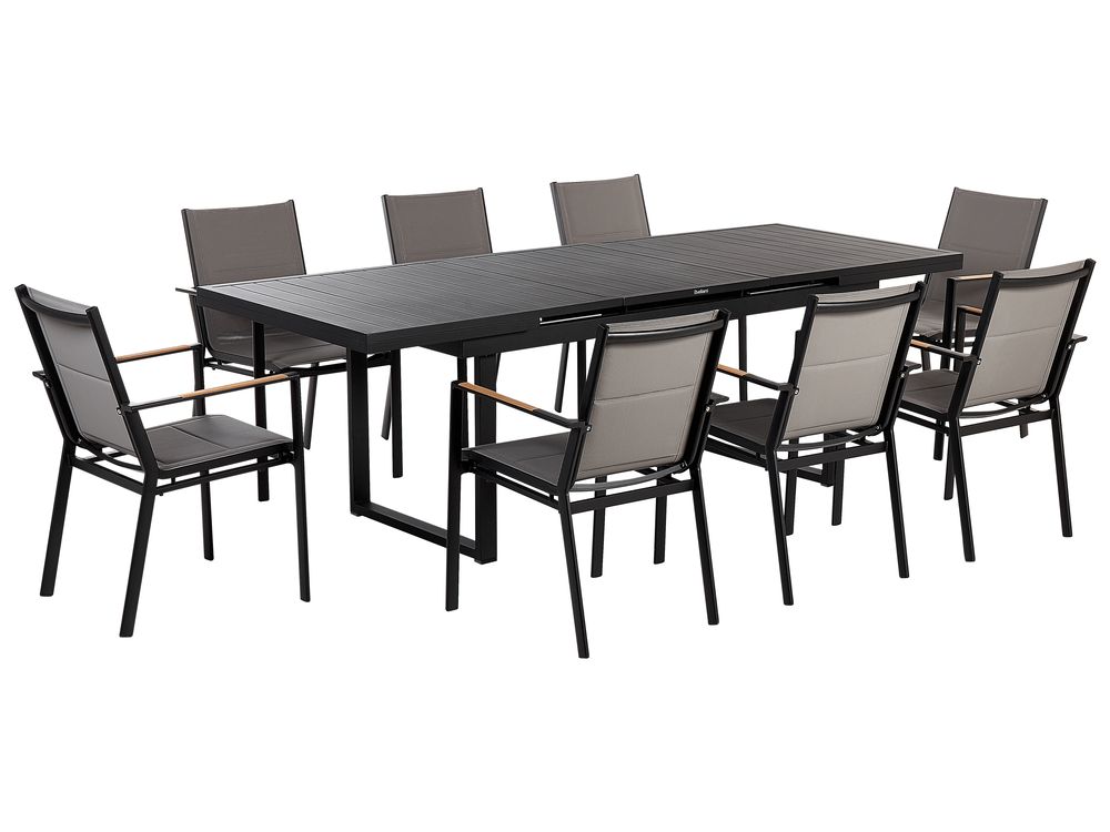 Garden Dining Set 8 Seater VALCANETTO/BUSSETO Metal Black