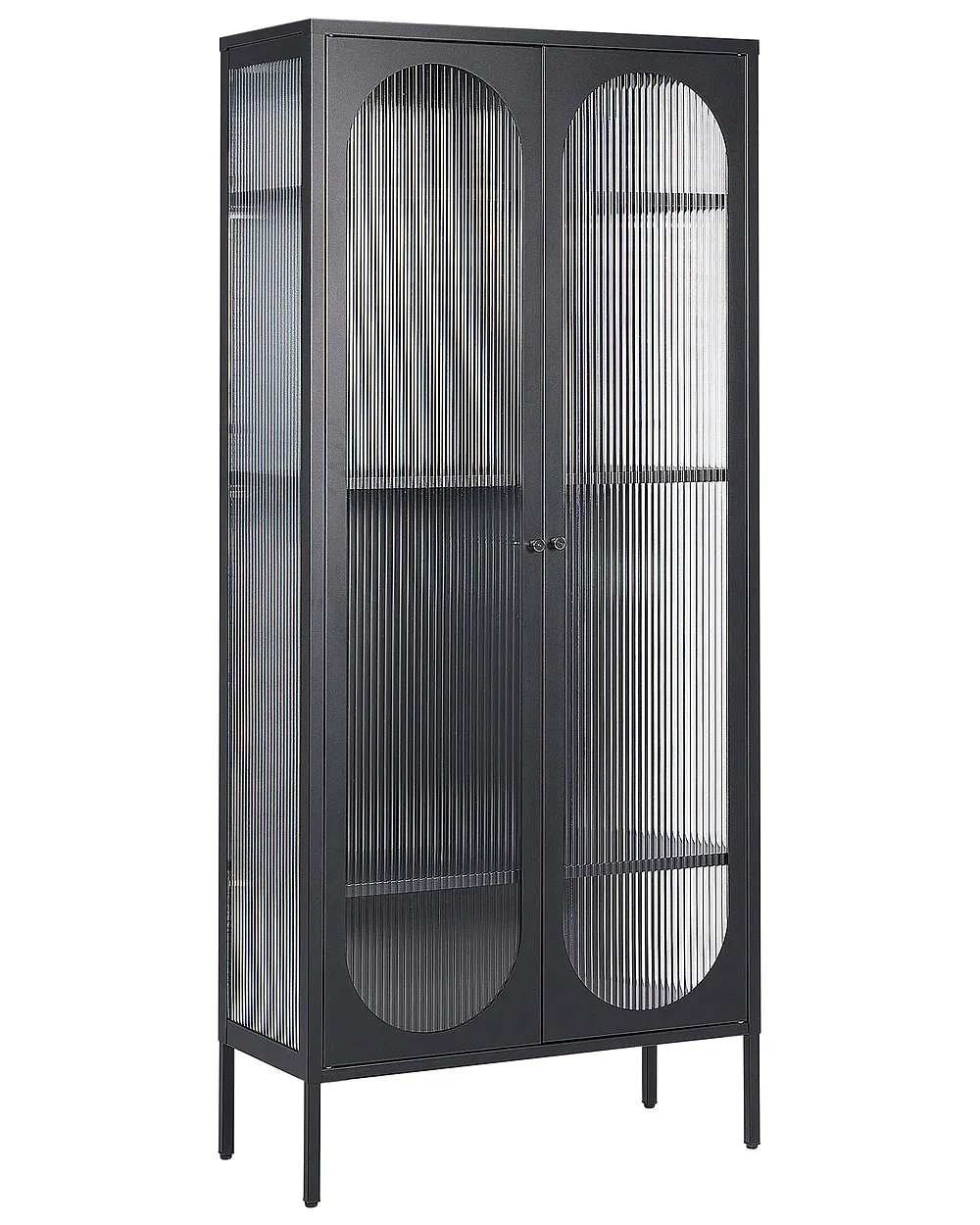 Glass Display Cabinet FOXTON 80 cm Metal Black