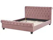 Bett mit Lattenrost Samtstoff AVALLON 160 x 200 cm Rosa_694427