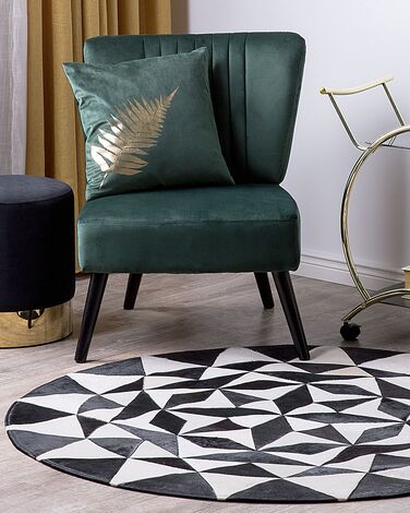 Round Cowhide Rug ⌀ 140 cm Black and White TURGUTLU