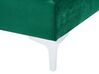 Left Hand 4 Seater Modular Velvet Corner Sofa with Ottoman Green EVJA_789597