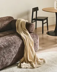Sofa 2 Seater ELVA Chenille Dark Brown_1035649