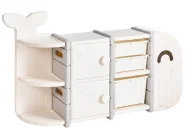 Toy Storage Organiser WHALAN Whale 83 cm Beige_1120823