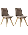 Conjunto de 2 sillas de comedor CALGARY Tela Marrón